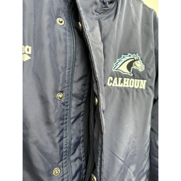 Calhoun Arena Team Line Parka  Blue Fleece Lined Pockets Button Zipper SIZE XS - Picture 4 of 7
